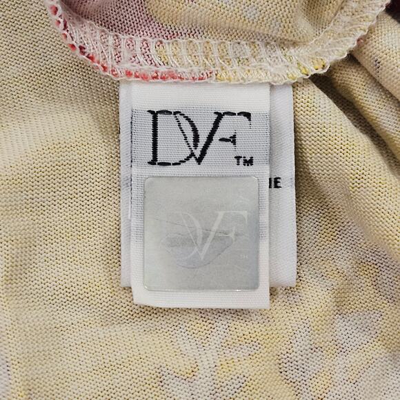 Diane Von Furstenberg Dress Womens 6 Yellow Red Julian Indian Border Wrap Silk - Picture 14 of 16